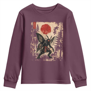 Samurai Mothman Japanese Vintage Graphic Ukiyo e Art Youth Sweatshirt Funny Cryptids