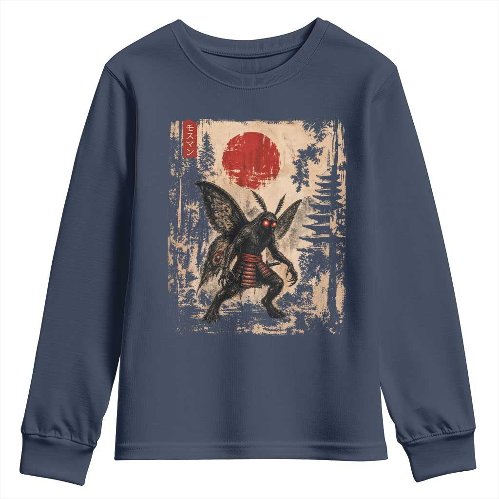 Samurai Mothman Japanese Vintage Graphic Ukiyo e Art Youth Sweatshirt Funny Cryptids