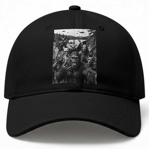 Funny Cryptid Creatures Selfie Baseball Cap Bigfoot Alien Cryptozoology Fantasy Mythical Monsters TS11 Print Your Wear
