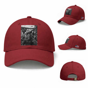 Funny Cryptid Creatures Selfie Baseball Cap Bigfoot Alien Cryptozoology Fantasy Mythical Monsters TS11 Baseball Cap Universal Fit Cherry Red Print Your Wear