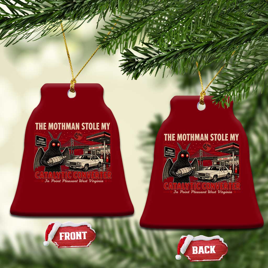 Funny The Mothman Stole My Catalytic Converter Ceramic Ornament Point Pleasant West Virginia Cryptid TS11 Print Your Wear