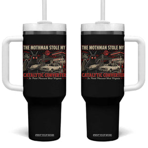 Funny The Mothman Stole My Catalytic Converter Tumbler With Handle Point Pleasant West Virginia Cryptid TS11 One Size: 40 oz Black Print Your Wear