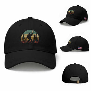 Funny Bigfoot Pickles Lover Baseball Cap Retro Sasquatch Cucumber Food Lover TS11 Baseball Cap Universal Fit Black Print Your Wear