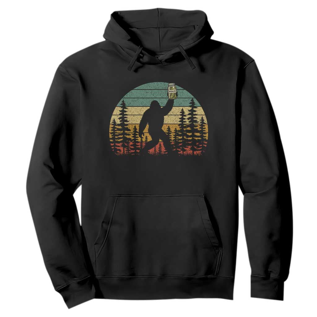 Funny Bigfoot Pickles Lover Hoodie Retro Sasquatch Cucumber Food Lover TS11 Black Print Your Wear