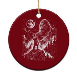 Bigfoot Howling at Moon Mystical Forest Ceramic Ornament Funny Sasquatch Nature Lover TS11 1pc Red Print Your Wear