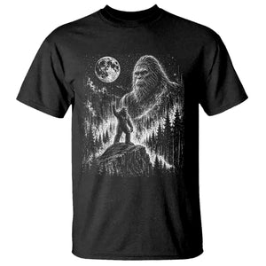 Bigfoot Howling at Moon Mystical Forest T Shirt Funny Sasquatch Nature Lover TS11 Black Print Your Wear