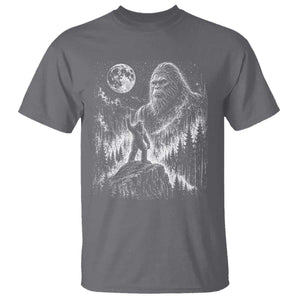Bigfoot Howling at Moon Mystical Forest T Shirt Funny Sasquatch Nature Lover TS11 Charcoal Print Your Wear