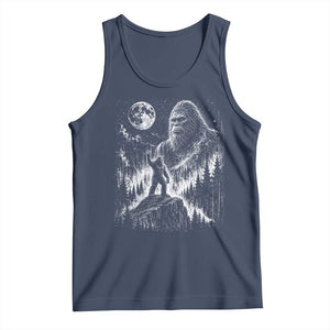 Bigfoot Howling at Moon Mystical Forest Tank Top Funny Sasquatch Nature Lover TS11 Navy Print Your Wear