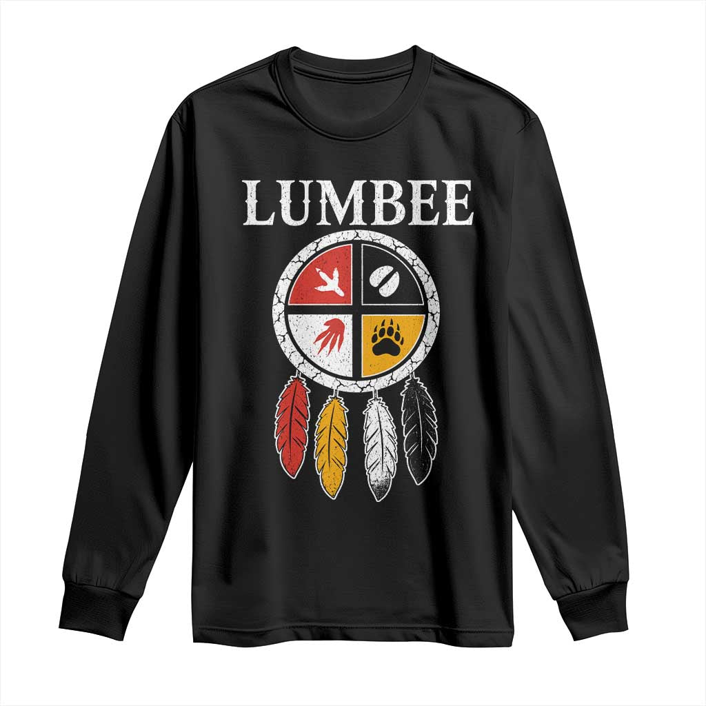 Lumbee Tribe Native American Long Sleeve Shirt Medicine Wheel Dreamcatcher Spirit Animal Paws