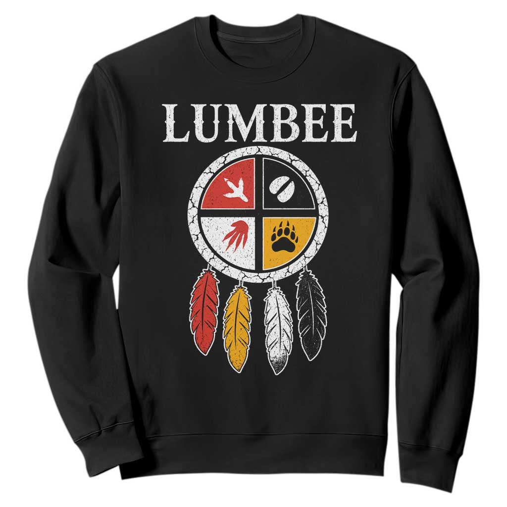 Lumbee Tribe Native American Sweatshirt Medicine Wheel Dreamcatcher Spirit Animal Paws