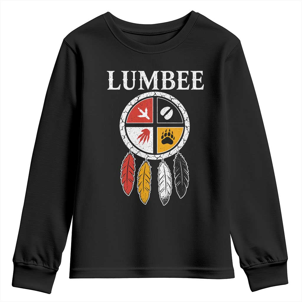 Lumbee Tribe Native American Youth Sweatshirt Medicine Wheel Dreamcatcher Spirit Animal Paws