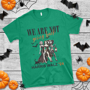 Halloween Harris Walz'24 T Shirt We Are Not Going Back Witches Bat TS11 Irish Green Print Your Wear