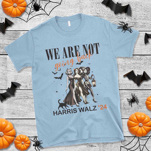 Halloween Harris Walz'24 T Shirt We Are Not Going Back Witches Bat TS11 Light Blue Print Your Wear