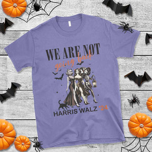 Halloween Harris Walz'24 T Shirt We Are Not Going Back Witches Bat TS11 Violet Print Your Wear