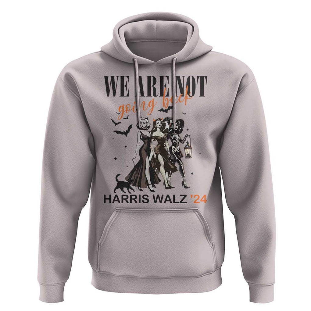 Halloween Harris Walz'24 Hoodie We Are Not Going Back Witches Bat TS11 Ice Gray Print Your Wear
