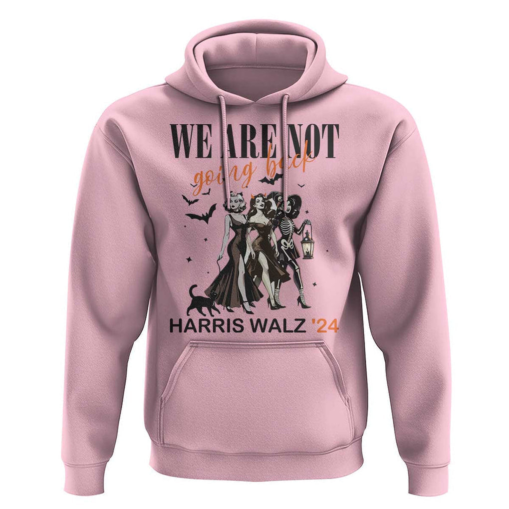 Halloween Harris Walz'24 Hoodie We Are Not Going Back Witches Bat TS11 Light Pink Print Your Wear