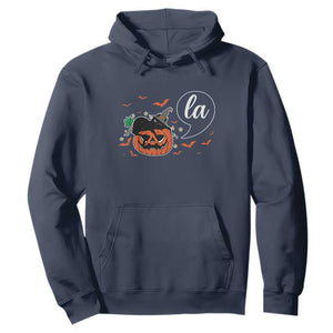 Harris Halloween 2024 Hoodie Comma La Kamala Black Cat Witches TS11 Navy Print Your Wear