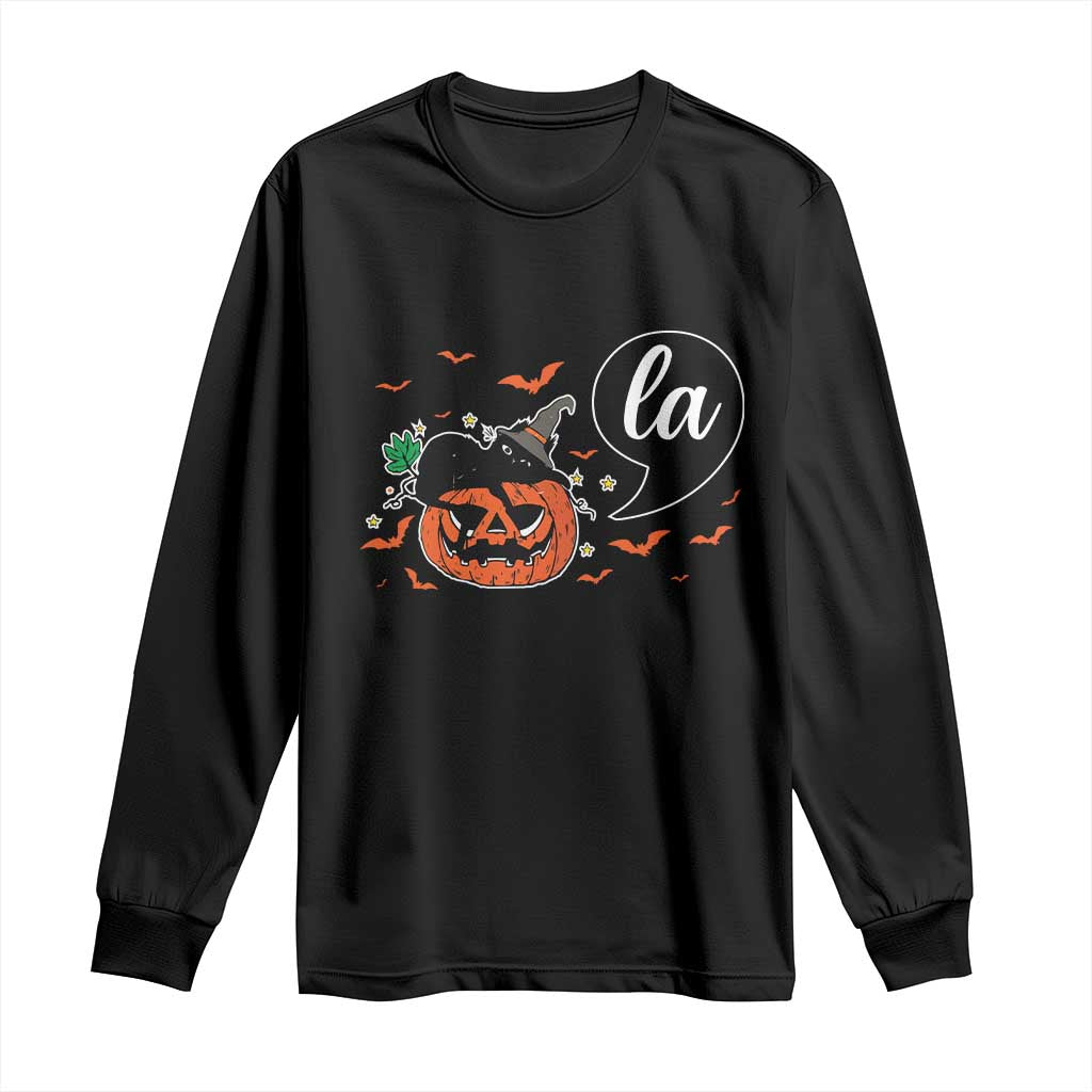 Harris Halloween 2024 Long Sleeve Shirt Comma La Kamala Black Cat Witches TS11 Black Print Your Wear