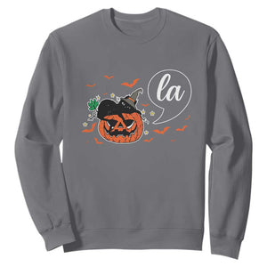 Harris Halloween 2024 Sweatshirt Comma La Kamala Black Cat Witches TS11 Charcoal Print Your Wear