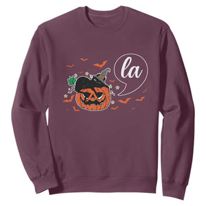 Harris Halloween 2024 Sweatshirt Comma La Kamala Black Cat Witches TS11 Maroon Print Your Wear