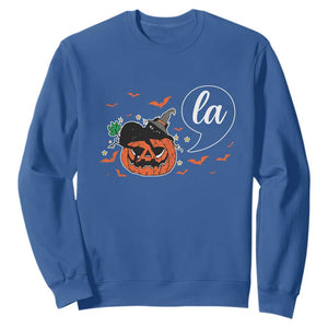 Harris Halloween 2024 Sweatshirt Comma La Kamala Black Cat Witches TS11 Royal Blue Print Your Wear