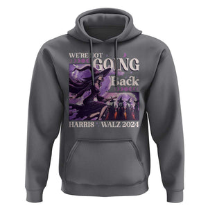 Harris Walz 2024 Halloween Hoodie We're Not Going Back Witch Childless Cat Ladies Moon TS11 Charcoal Print Your Wear