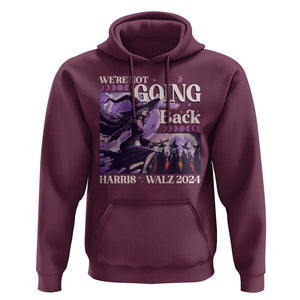 Harris Walz 2024 Halloween Hoodie We're Not Going Back Witch Childless Cat Ladies Moon TS11 Maroon Print Your Wear