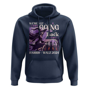 Harris Walz 2024 Halloween Hoodie We're Not Going Back Witch Childless Cat Ladies Moon TS11 Navy Print Your Wear