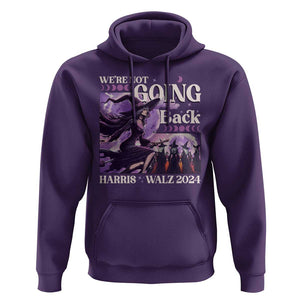 Harris Walz 2024 Halloween Hoodie We're Not Going Back Witch Childless Cat Ladies Moon TS11 Purple Print Your Wear