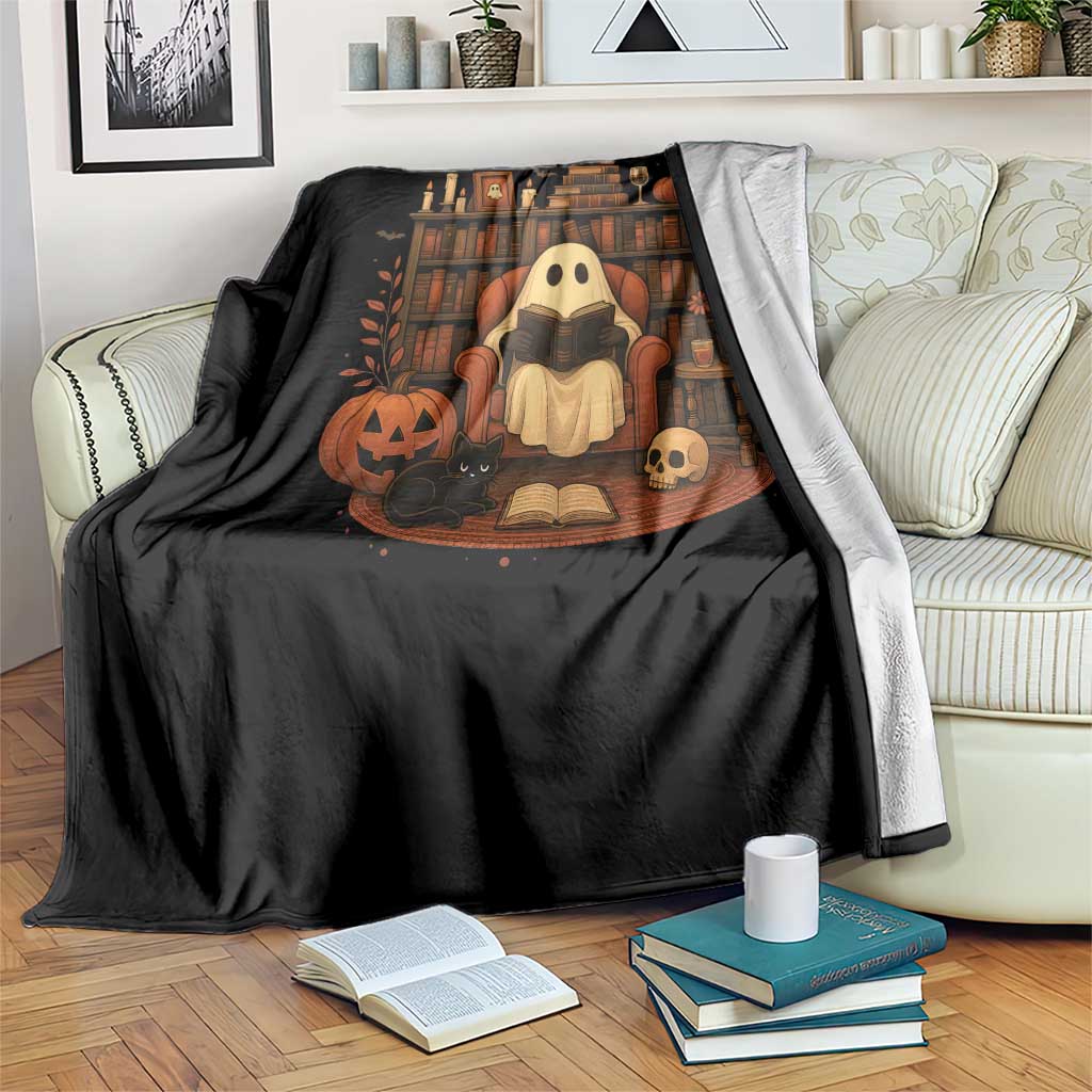 Halloween Book Lover Throw Blanket Spooky Ghost Reading Book Librarians Bookworm TS11 Print Your Wear