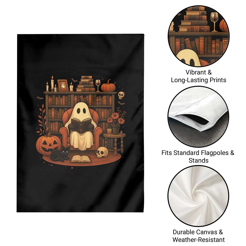 Halloween Book Lover Garden Flag Spooky Ghost Reading Book Librarians Bookworm TS11 Print Your Wear