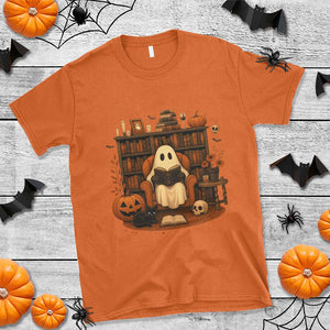 Halloween Book Lover T Shirt Spooky Ghost Reading Book Librarians Bookworm TS11 Orange Print Your Wear