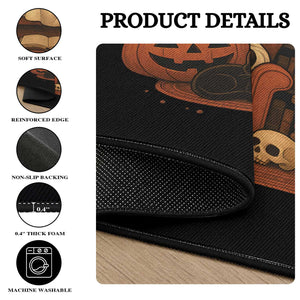 Halloween Book Lover Round Rug Spooky Ghost Reading Book Librarians Bookworm