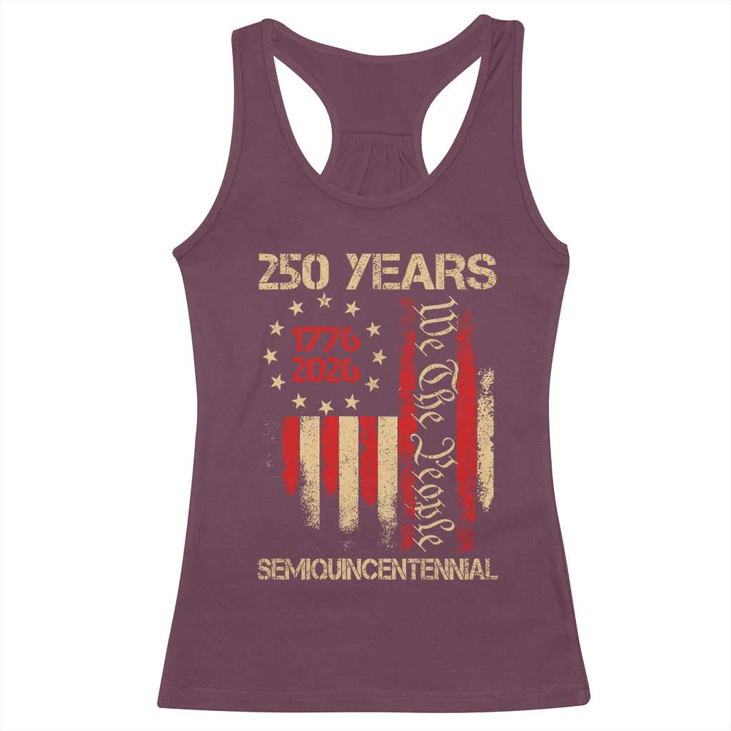 250 Years Semiquincentennial Racerback Tank Top 250th America Anniversary Independence Day TS11 Maroon Print Your Wear