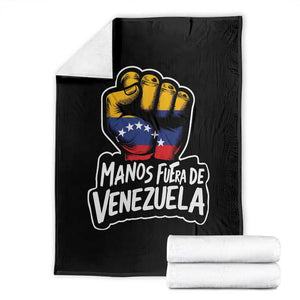 Manos Fuera De Venezuela Throw Blanket Venezuelan Flag TS11 Black Print Your Wear