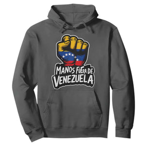 Manos Fuera De Venezuela Hoodie Venezuelan Flag TS11 Dark Heather Print Your Wear