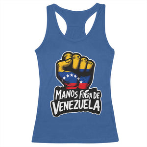 Manos Fuera De Venezuela Racerback Tank Top Venezuelan Flag TS11 Royal Blue Print Your Wear