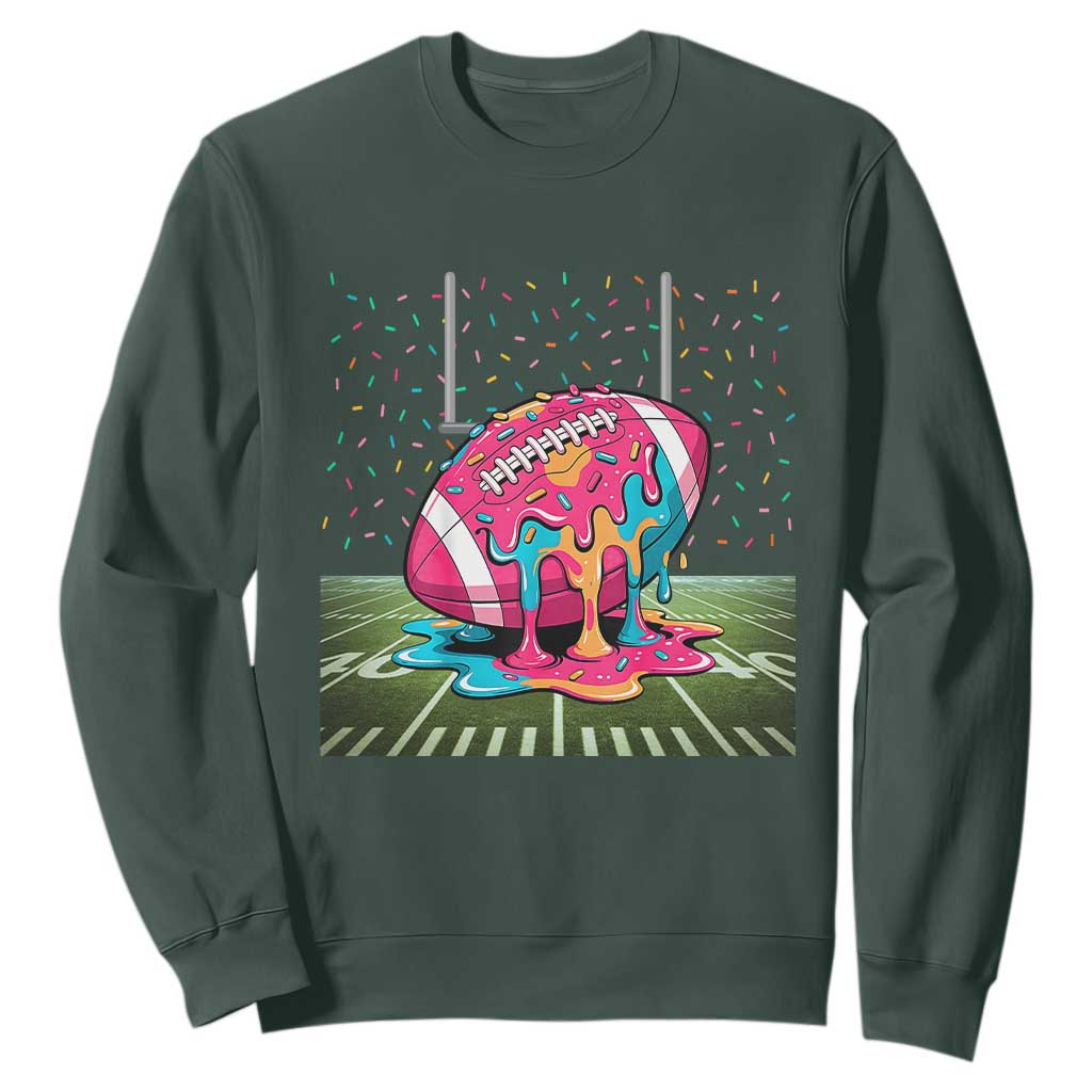 American Football Sprinkles Ice Cream Drip Field Goal Sweatshirt TS11 Dark Forest Green Print Your Wear
