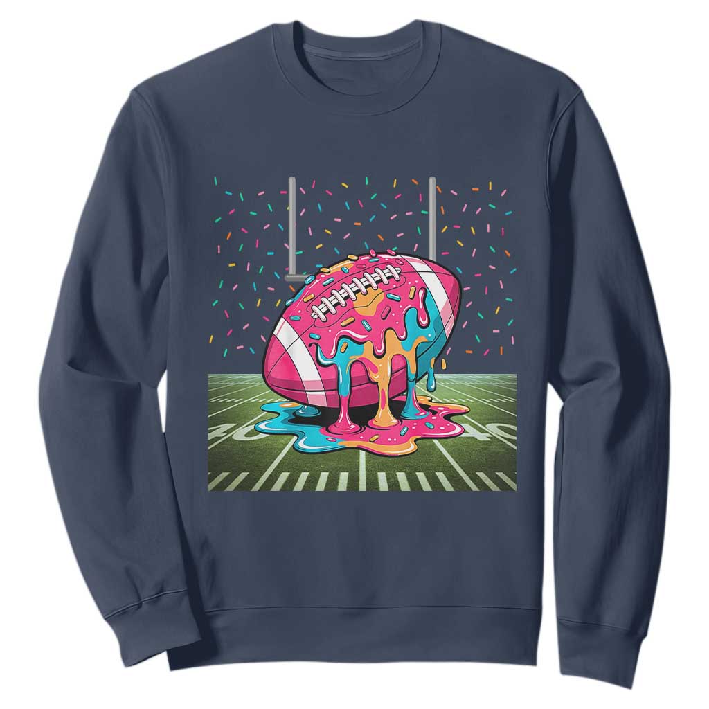 American Football Sprinkles Ice Cream Drip Field Goal Sweatshirt TS11 Navy Print Your Wear