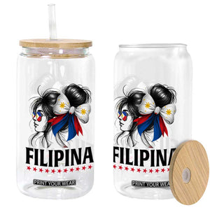 Filipina Girl Philippines Flag Proud Pinay Glass Can TS11 Print Your Wear