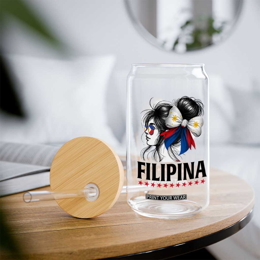 Filipina Girl Philippines Flag Proud Pinay Glass Can TS11 Print Your Wear