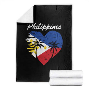 Filipino Pride Throw Blanket Pinoy Vintage Philippines Flag Heart TS11 Black Print Your Wear