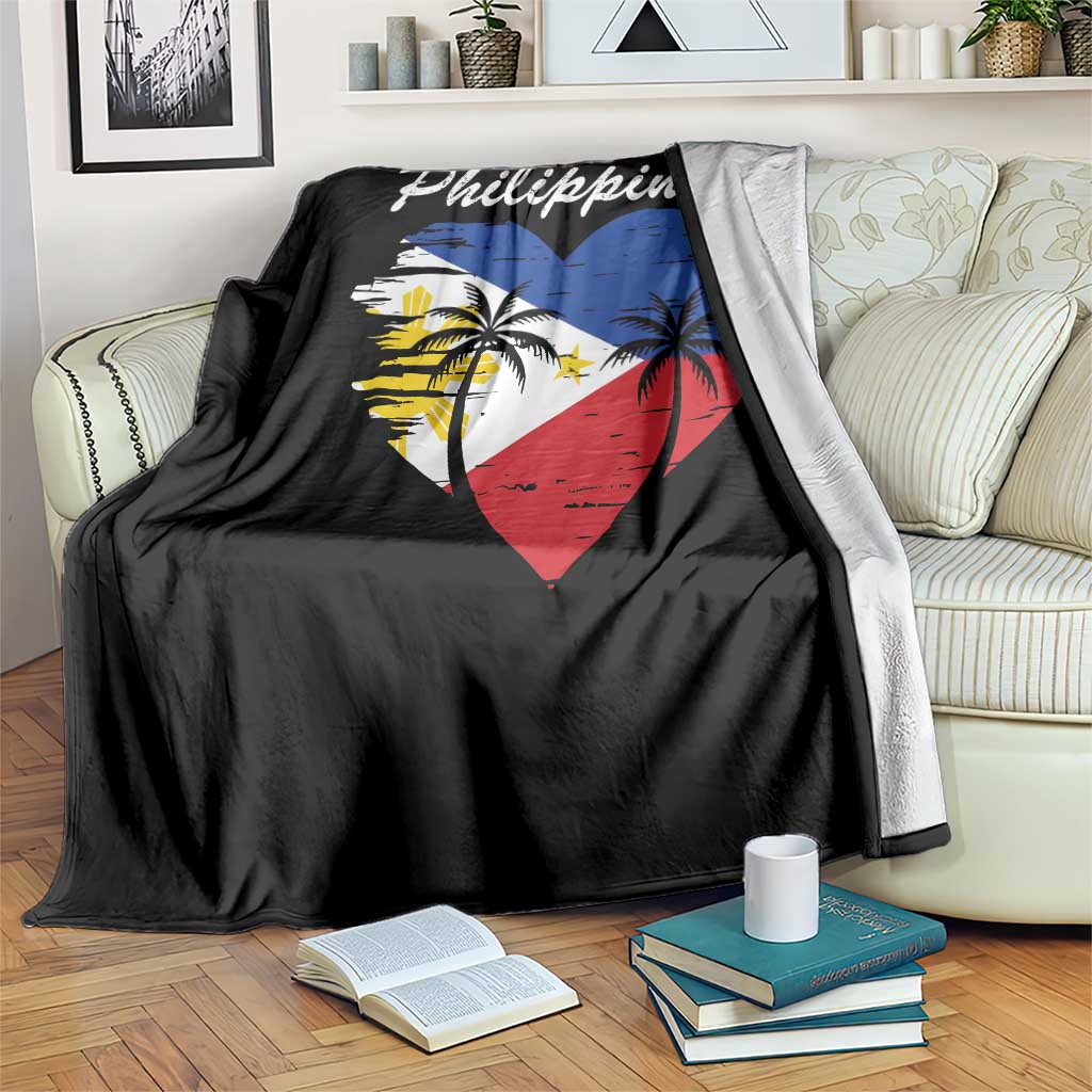 Filipino Pride Throw Blanket Pinoy Vintage Philippines Flag Heart TS11 Print Your Wear