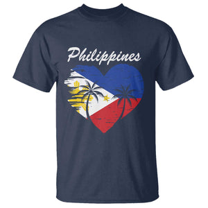 Filipino Pride T Shirt Pinoy Vintage Philippines Flag Heart TS11 Navy Print Your Wear