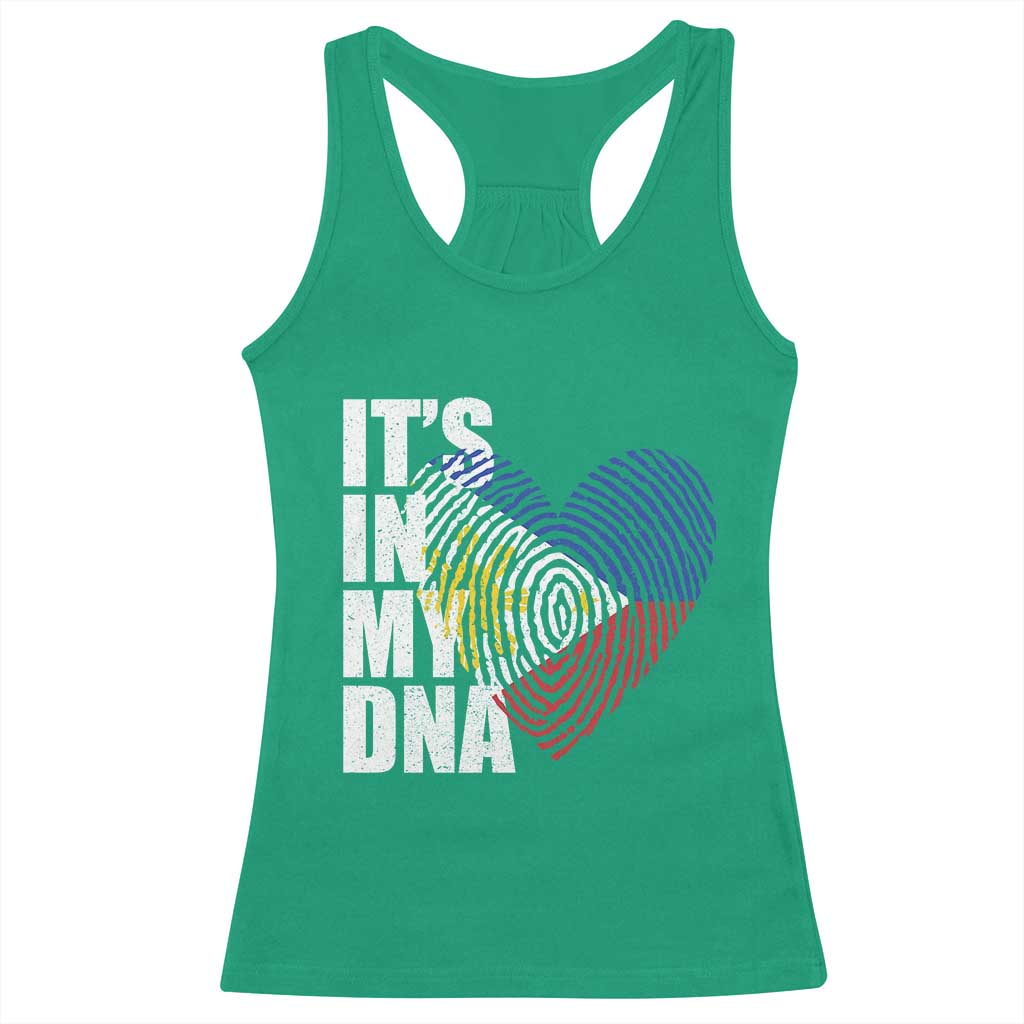 Filipino Pride Racerback Tank Top Its In My DNA Patriotic Philippines Flag TS11 Irish Green Print Your Wear