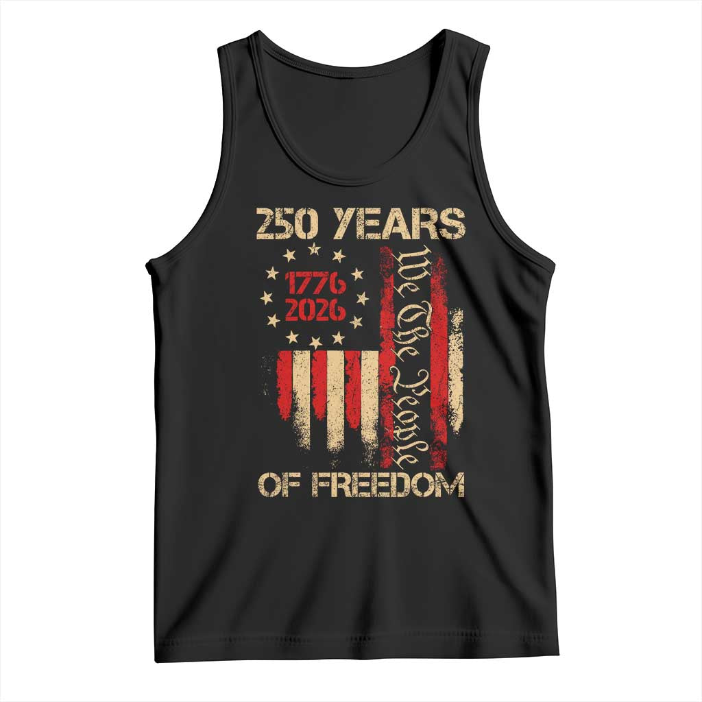 250 Years Of Freedom Tank Top 250th America Anniversary Independence Day TS11 Black Print Your Wear