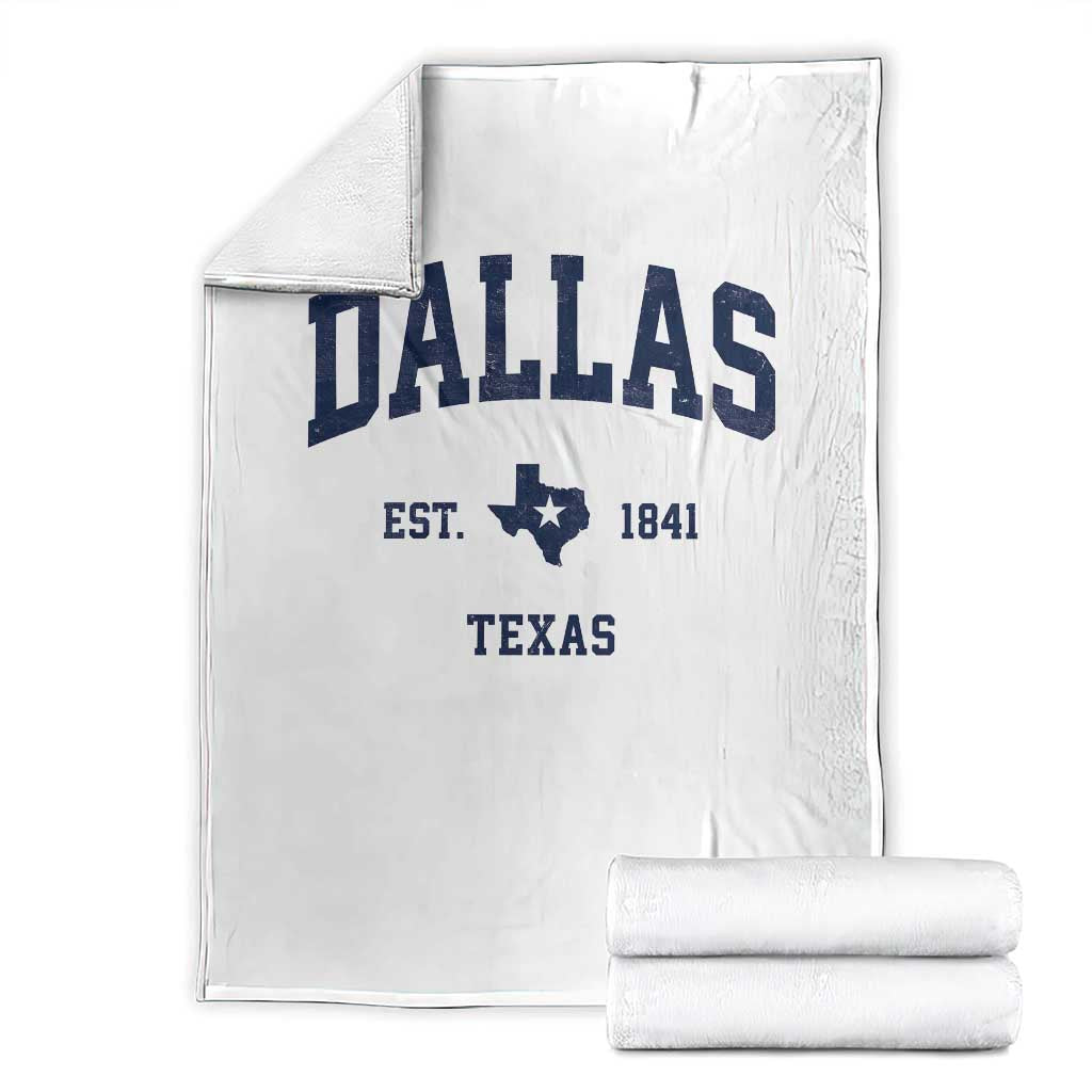 Dallas Texas Est 1841 Throw Blanket Vintage Texan City Souvenir