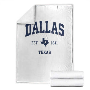 Dallas Texas Est 1841 Throw Blanket Vintage Texan City Souvenir