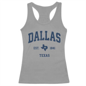 Dallas Texas Est 1841 Racerback Tank Top Vintage Texan City Souvenir