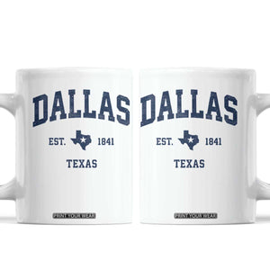 Dallas Texas Est 1841 Coffee Mug Vintage Texan City Souvenir